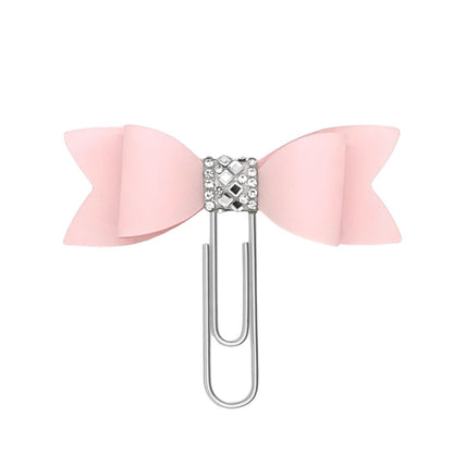 Dabble Doll Pink Bow Bookmark with Rhinestone Detail for Stylish Page Marking