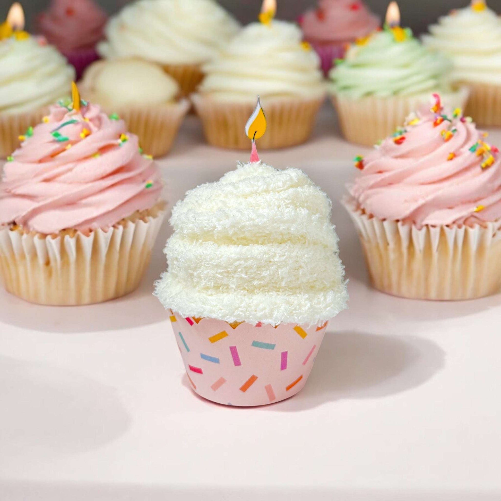 Dabble Doll colorful cupcake gift box with gift design and festive sprinkles for special occasions
