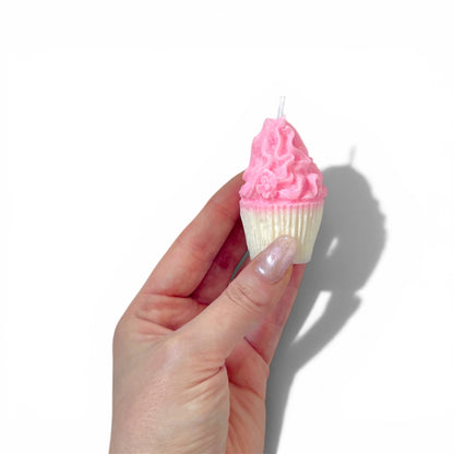 Dabble Doll Gift Box featuring a pink cupcake candle with frosting design