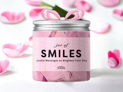 Dabble Doll gift box jar of smiles with joyful messages cheer up care package women