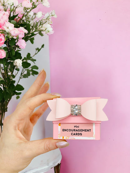 Pink Mini Encouragement Cards with Bow for Girls and Women, Perfect Gift for Positivity