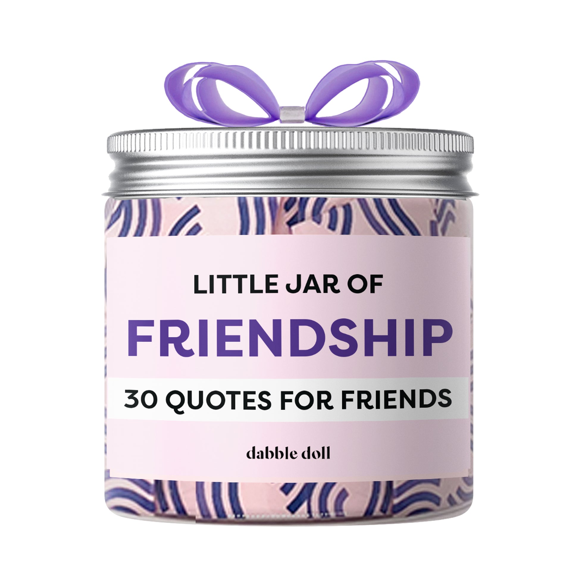 Dabble Doll Little Jar of Friendship with 30 quotes for best friends, perfect gift for girls and women