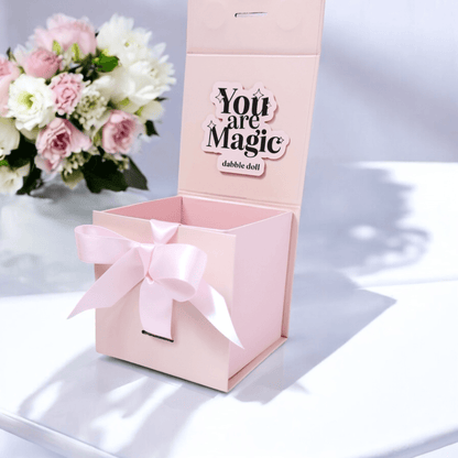 Dabble Doll Pink Gift Box with a Ribbon for Girls, Perfect as a gift best friend