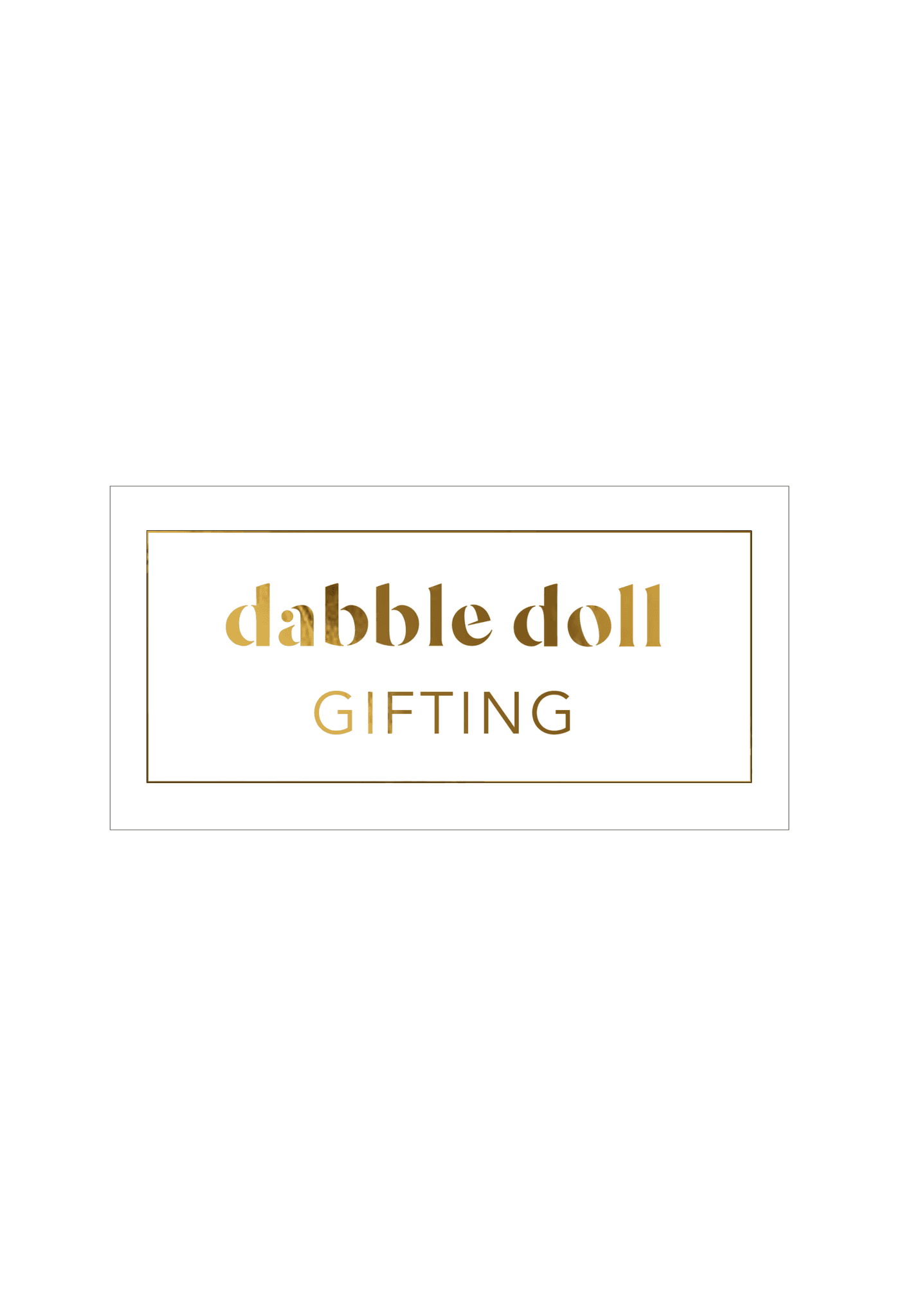 Elegant Dabble Doll Gift Box in White with Gold Accents, Perfect for Girls and Women
