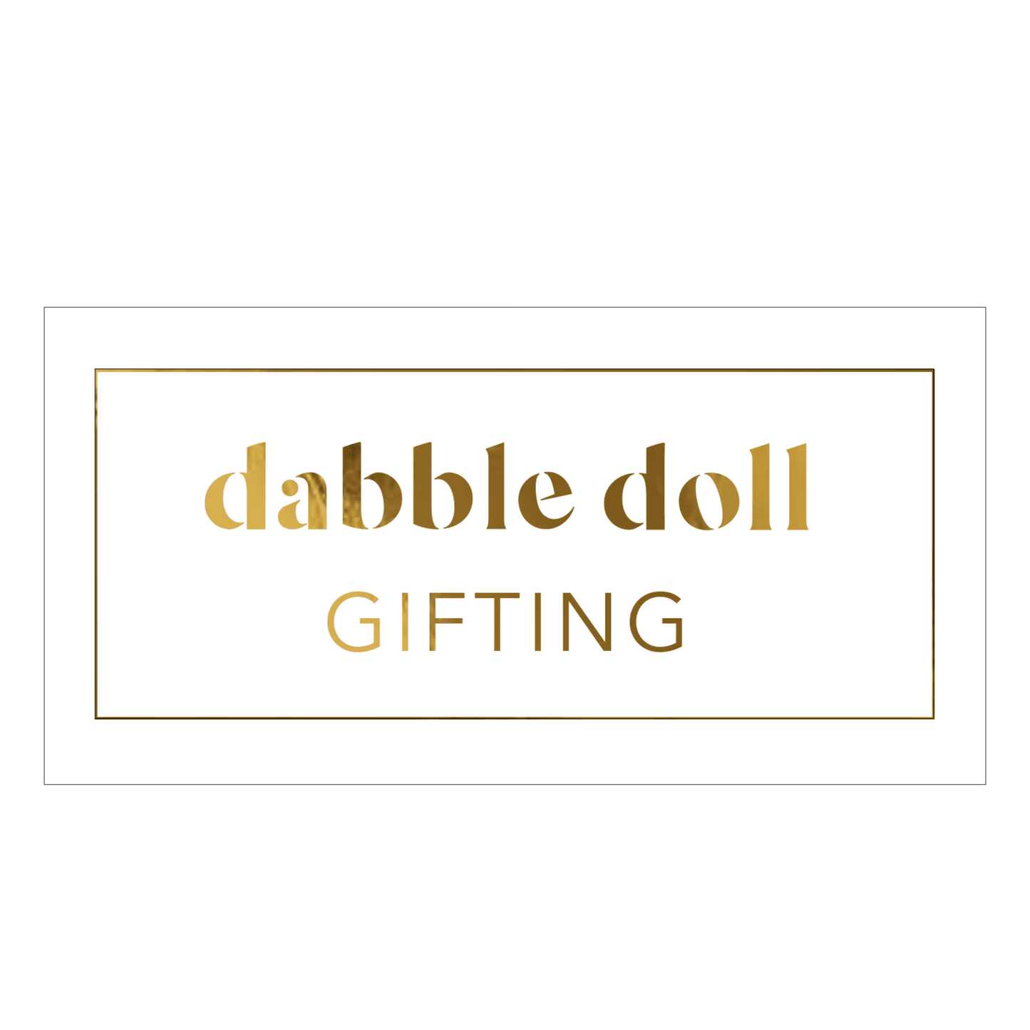 Elegant gift box from Dabble Doll, perfect for girls and women, featuring a chic gold design