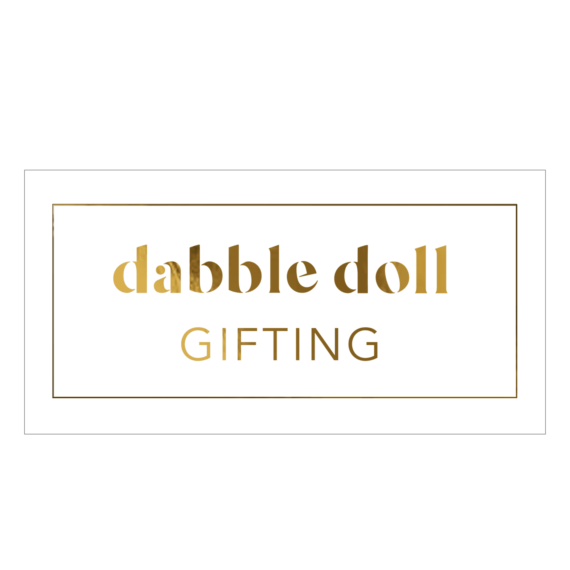 Elegant gift box from Dabble Doll, perfect for girls and women, featuring a chic gold design
