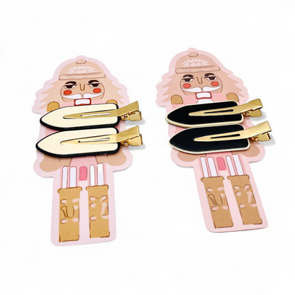 Dabble Doll Gift Box featuring stylish hair clips designed for girls and women in black and gold