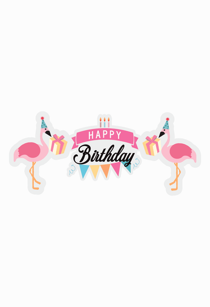 Dabble Doll colorful birthday gift box with pink flamingos, perfect for girls and women celebrations