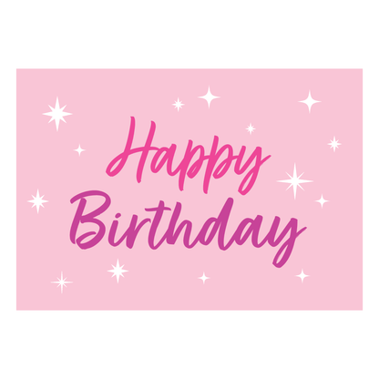 Pink Birthday Gift Box for Girls and Women with Happy Birthday Design and Sparkling Accents