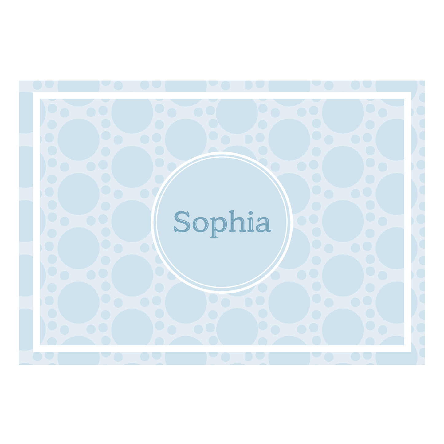 Personalized light blue gift box for girls with polka dot design, ideal for special occasions