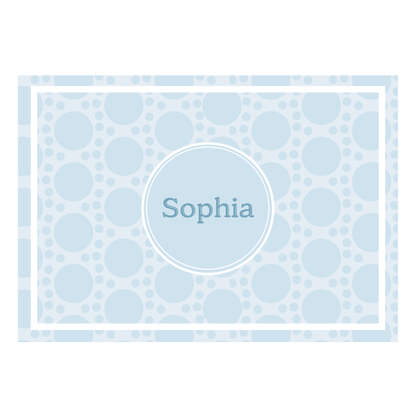 Personalized light blue gift box for girls with polka dot design, ideal for special occasions