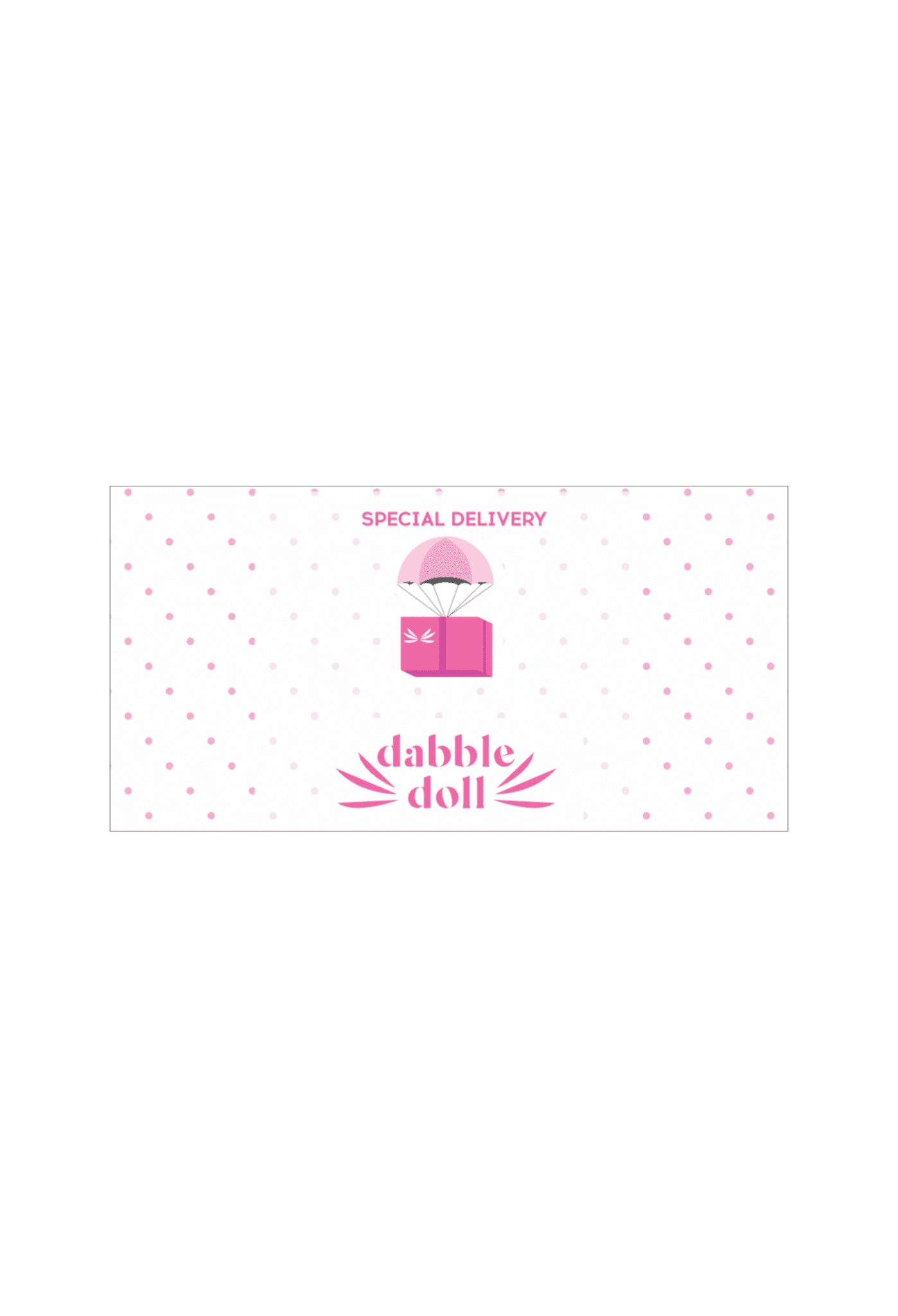 Pink Dabble Doll gift box designed for girls and women, perfect for special occasions
