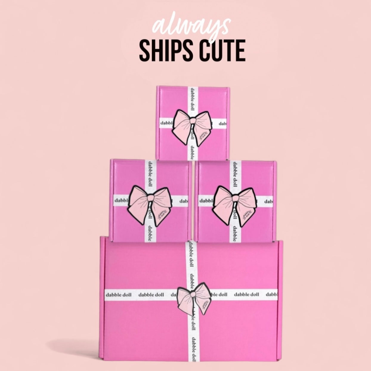 Pink gift box set from Dabble Doll with stylish bow, perfect for girls and women