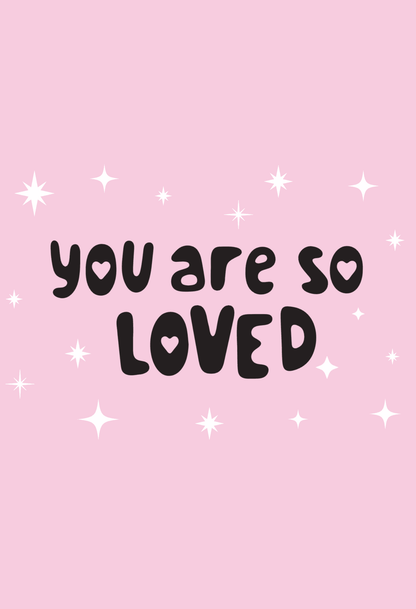 Pink Gift Box from Dabble Doll with 'You Are So Loved' message for girls and women