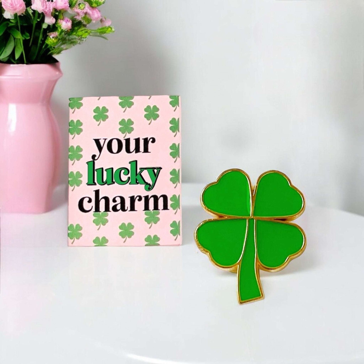 Dabble Doll green gift box with a lucky charm theme, perfect for girls and women