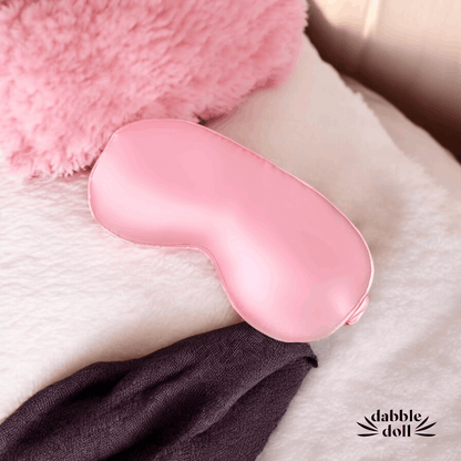 Pink eye mask in soft fabric as part of a luxury gift in box by Dabble Doll