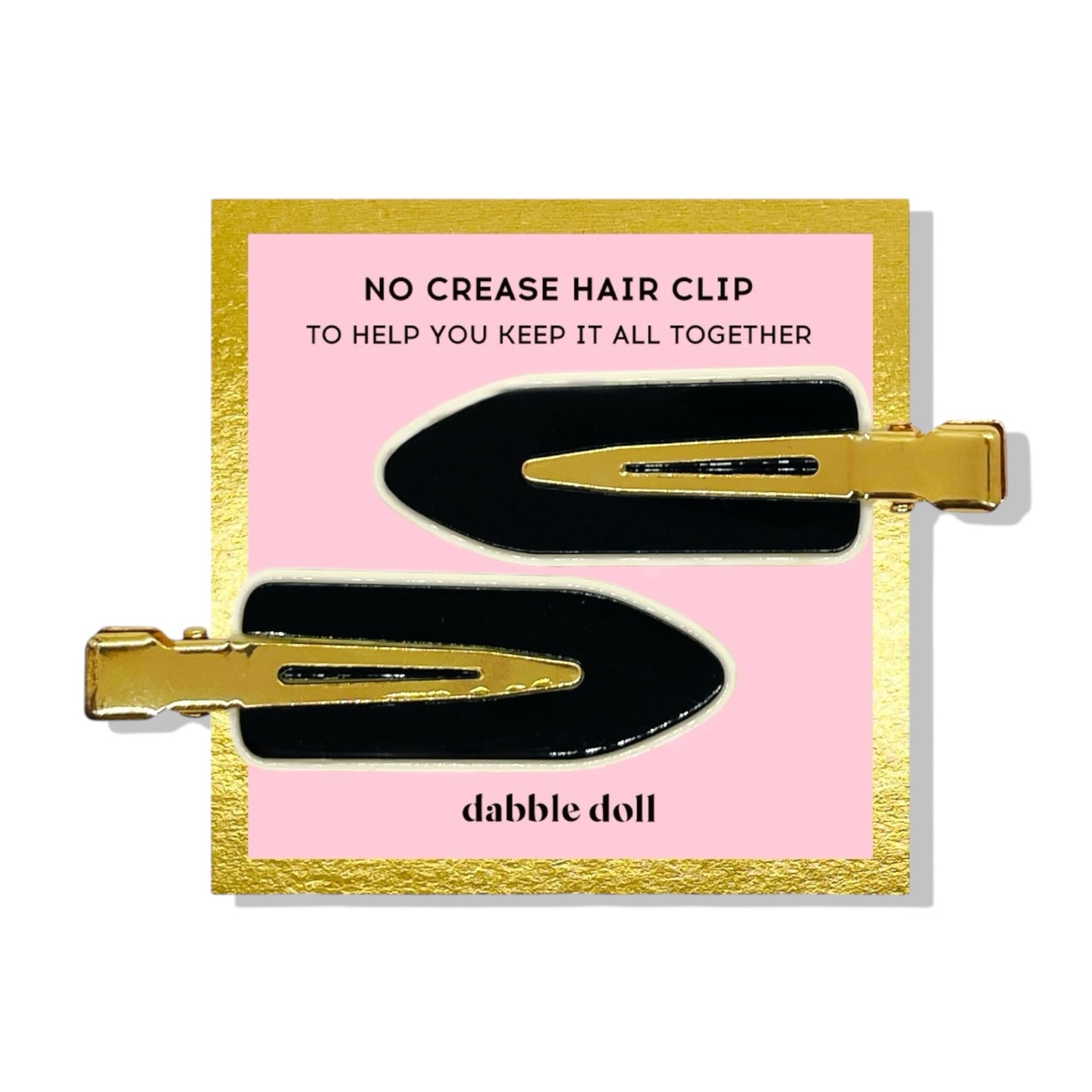 Dabble Doll No Crease Hair Clips in Black and Gold for Effortless Styling