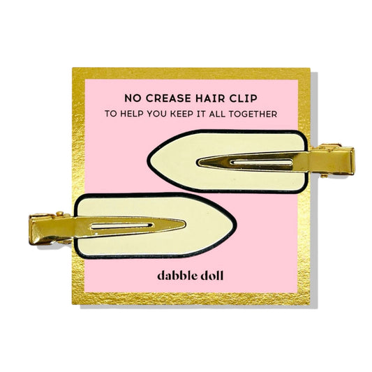 Dabble Doll No Crease Hair Clips in Gold and Cream for Stylish Hair Management