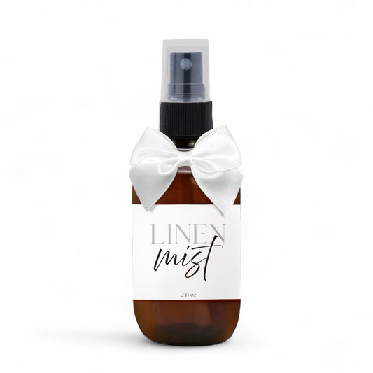 Dabble Doll Linen Mist in Amber Bottle with White Bow, Perfect for Women and Girls