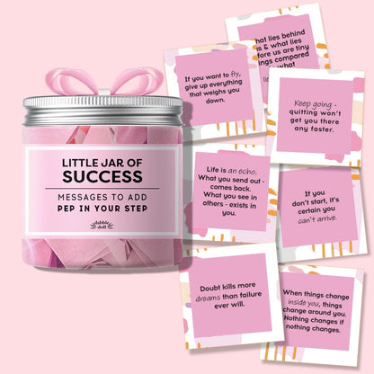 Pink Dabble Doll Little Jar of Success with motivational messages for girls and women