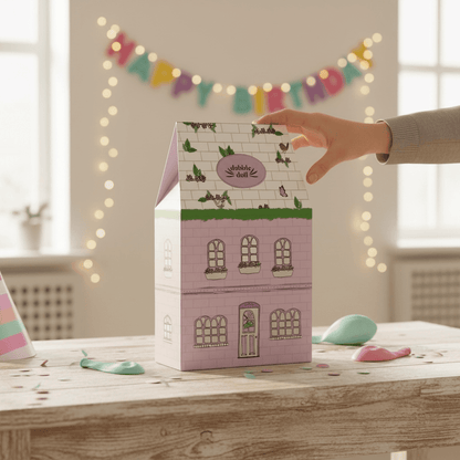 Dabble Doll Purple Playhouse with Windows and Door for Kids' Imaginative Play