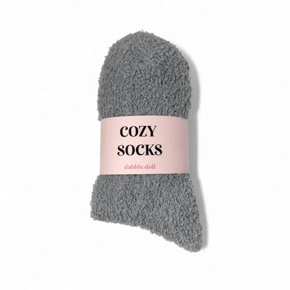 Dabble Doll Cozy Socks in Grey, perfect women's gift idea for warmth and comfort
