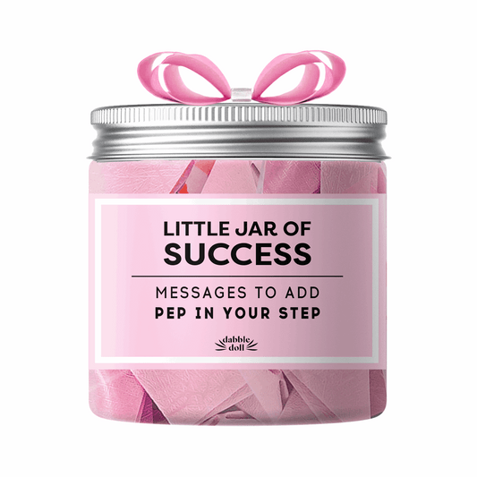 Pink Little Jar of Success by Dabble Doll with Uplifting Messages for Girls and Women
