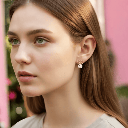 Dabble Doll Smiley Face Earrings with Bow Detail for a Fun and Playful Look