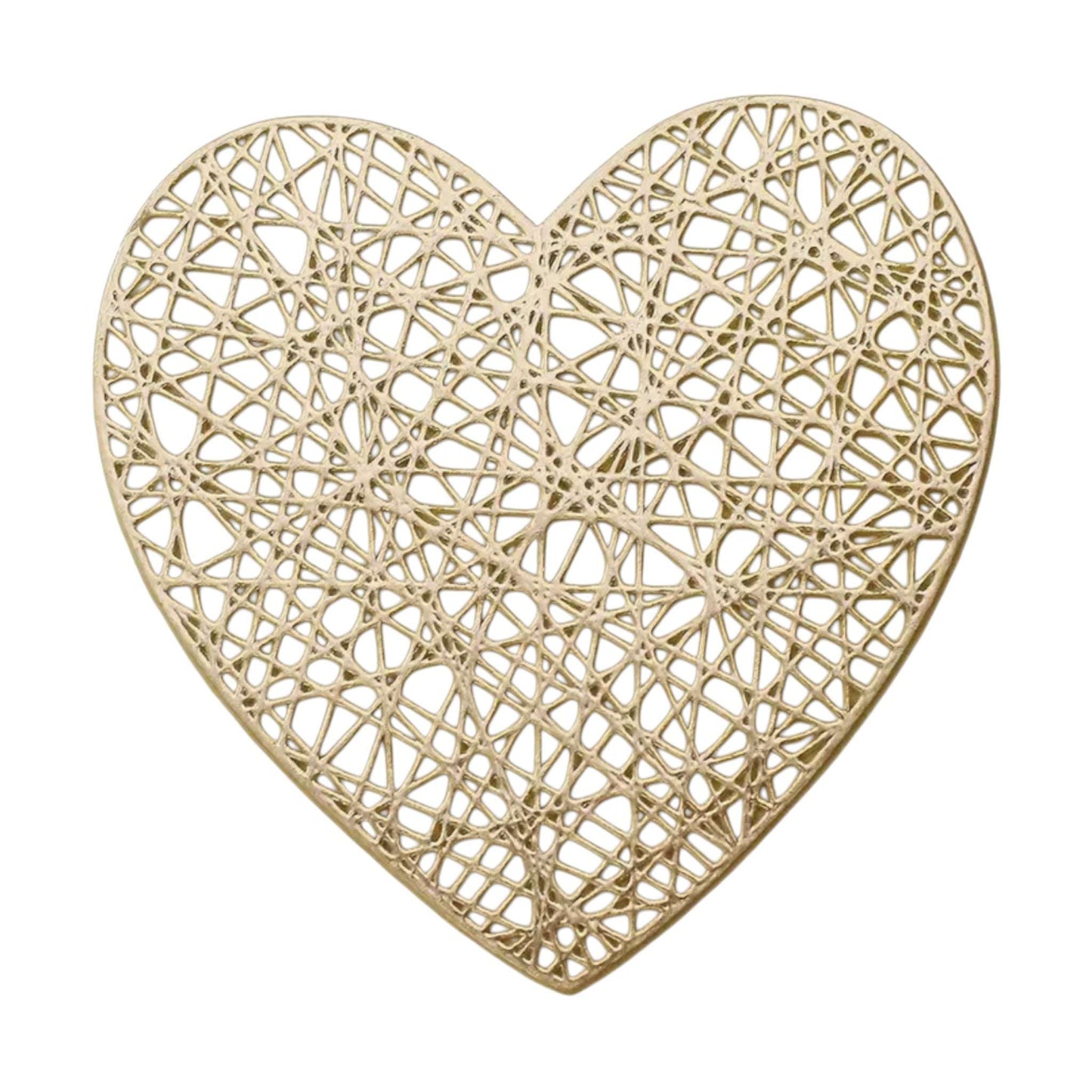 Dabble Doll Heart-Shaped Gold Coaster with Intricate Design, Perfect for Girls and Women