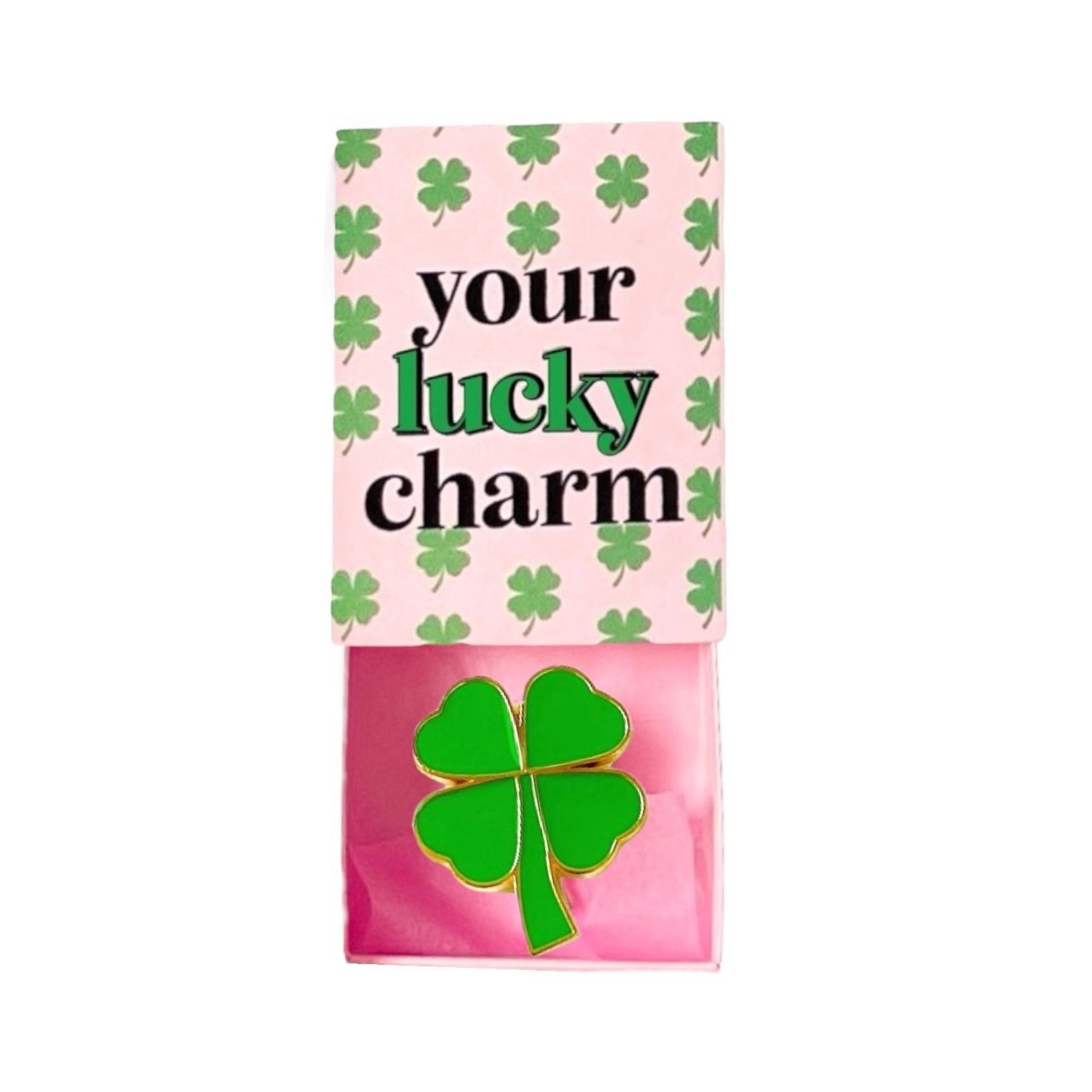 Dabble Doll Four Leaf Clover Charm in Green, a lucky accessory for girls and women