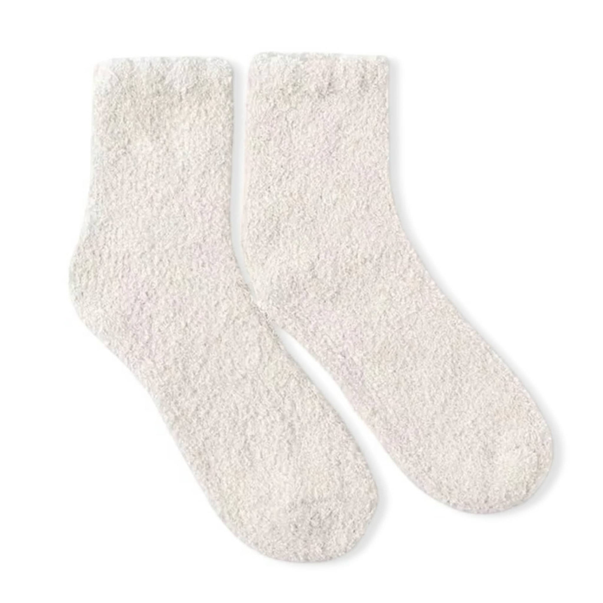 Dabble Doll Fuzzy socks in soft white for cozy and warm comfort at home