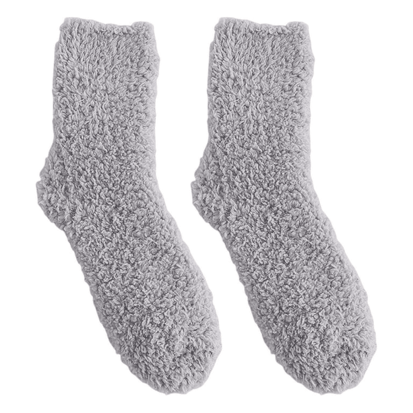 Dabble Doll cozy gray fuzzy socks for warmth and comfort at home