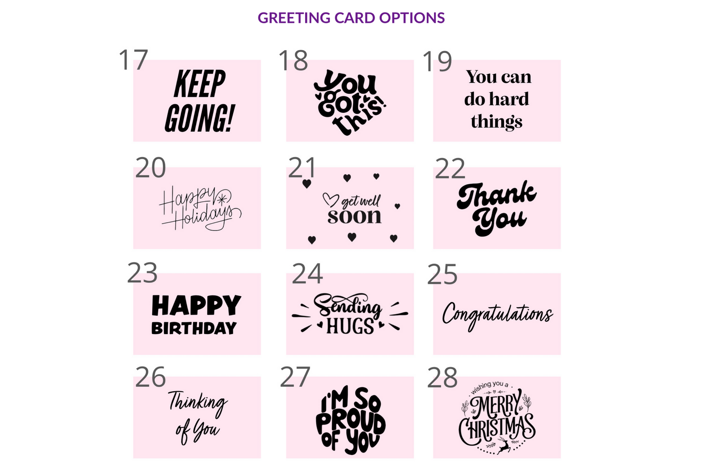 Colorful Dabble Doll gift box designed for girls and women with various greeting card options
