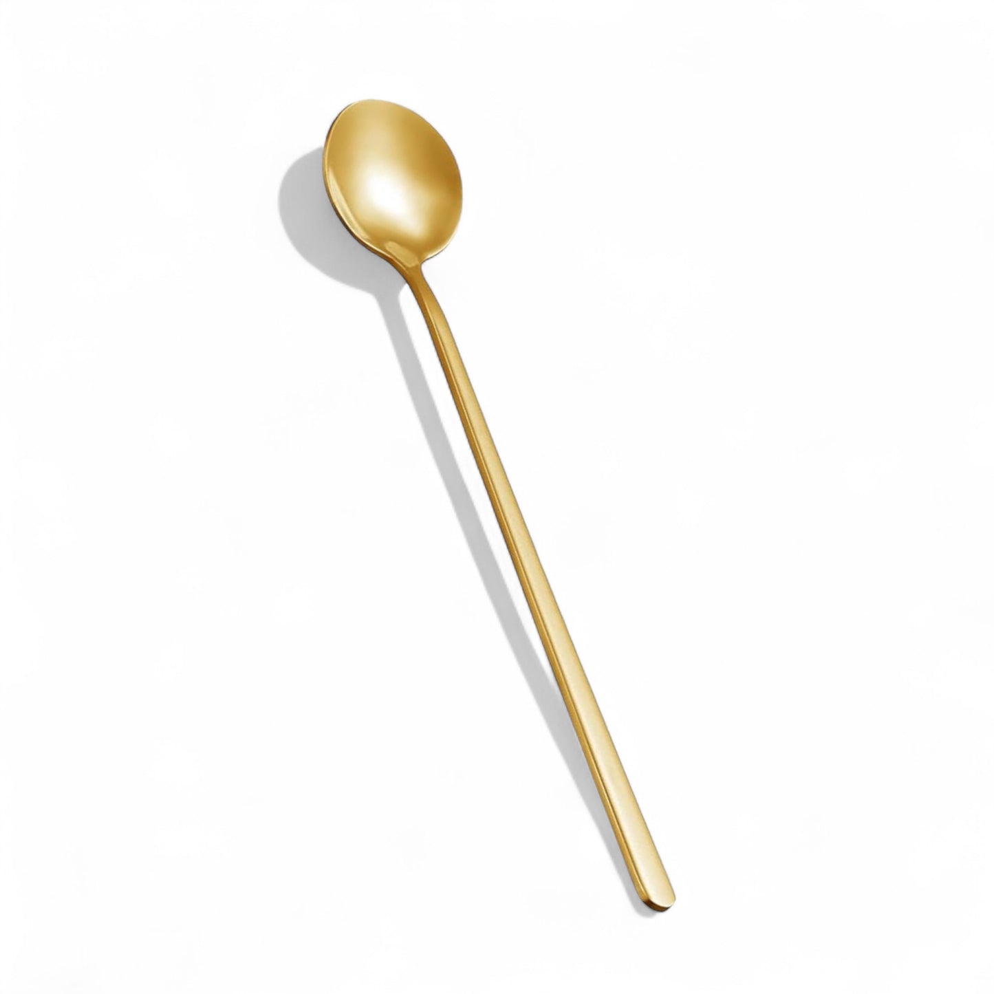 Elegant gold gift box for girls featuring stylish long golden spoon, perfect for special occasions