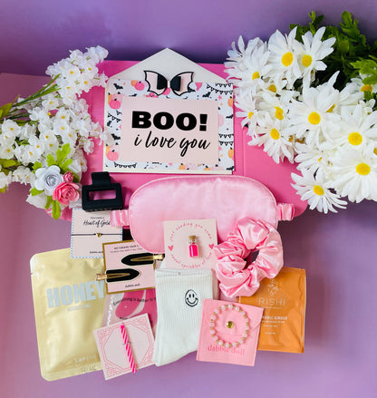 Pink Dabble Doll gift in box featuring beauty products and accessories for girls and women