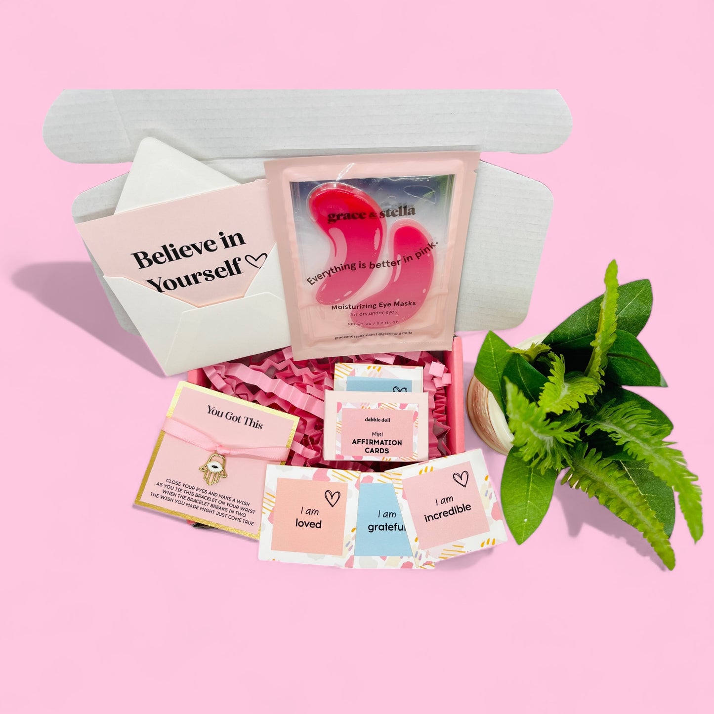 Affirmation card set by Dabble Doll in pastel colors for girls and women to inspire positivity