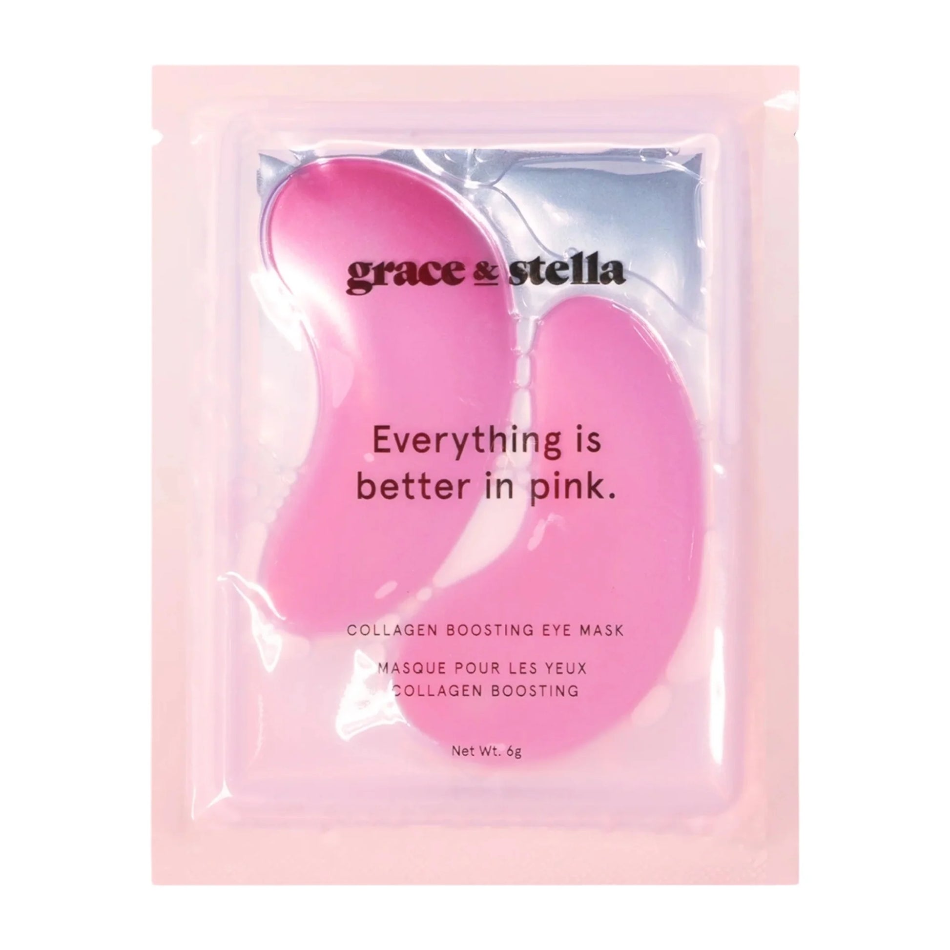 Pink collagen-boosting under-eye patches for girls and women, designed for a refreshing skincare routine