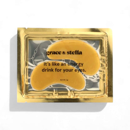 Gold hydrogel eye masks for women by Dabble Doll for hydration and brightness around the eyes