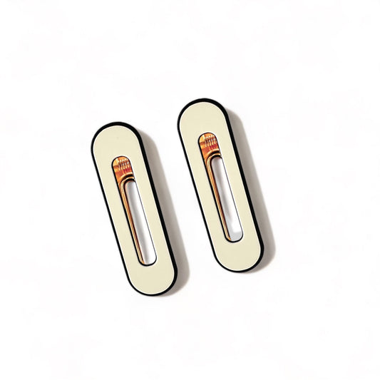Dabble Doll Cream and Black Hair Clips for Girls and Women, Stylish and Chic Accessory