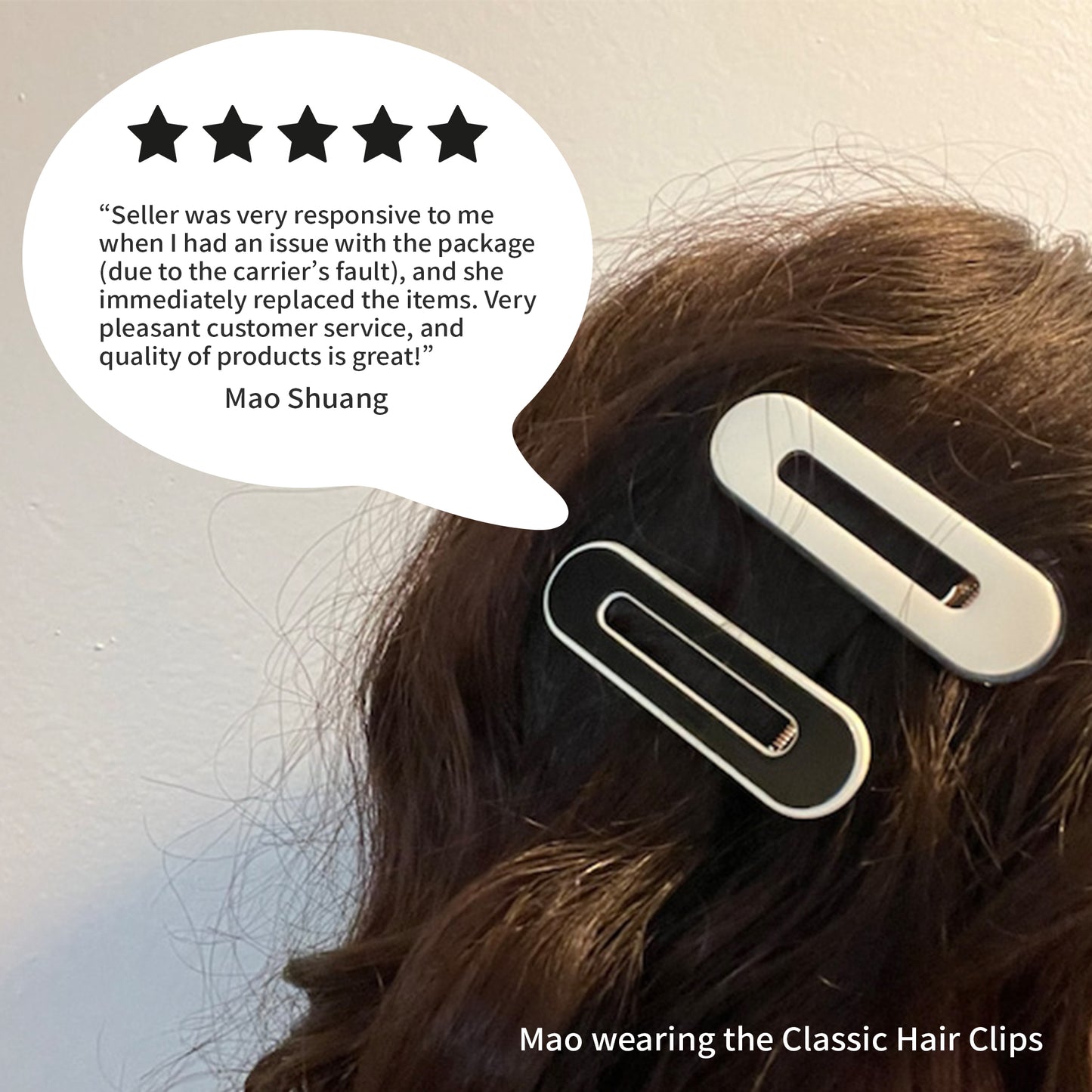 Dabble Doll Classic Hair Clips in black and white, stylish accessories for girls and women