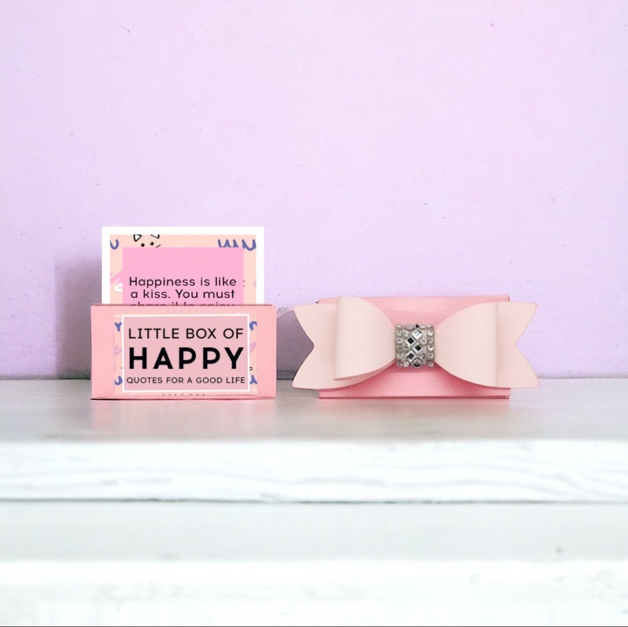 Pink Gift Box from Dabble Doll featuring happy quotes perfect for girls and women