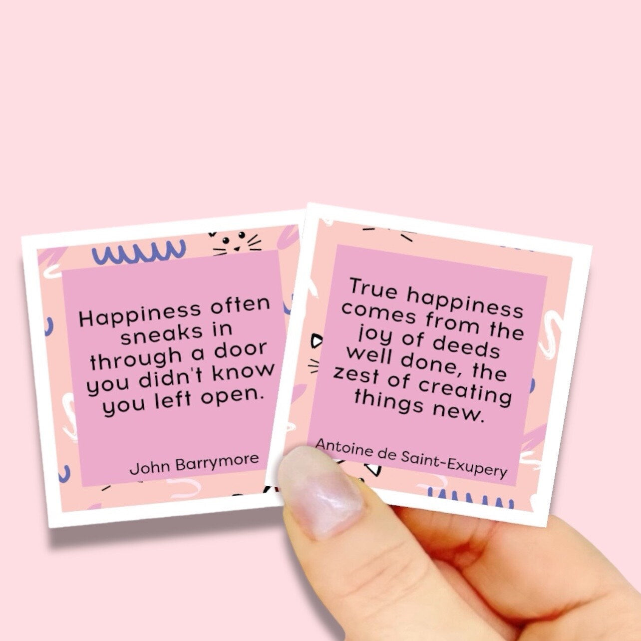Dabble Doll Gift Box in Pink with Inspirational Happy Quotes for Girls and Women