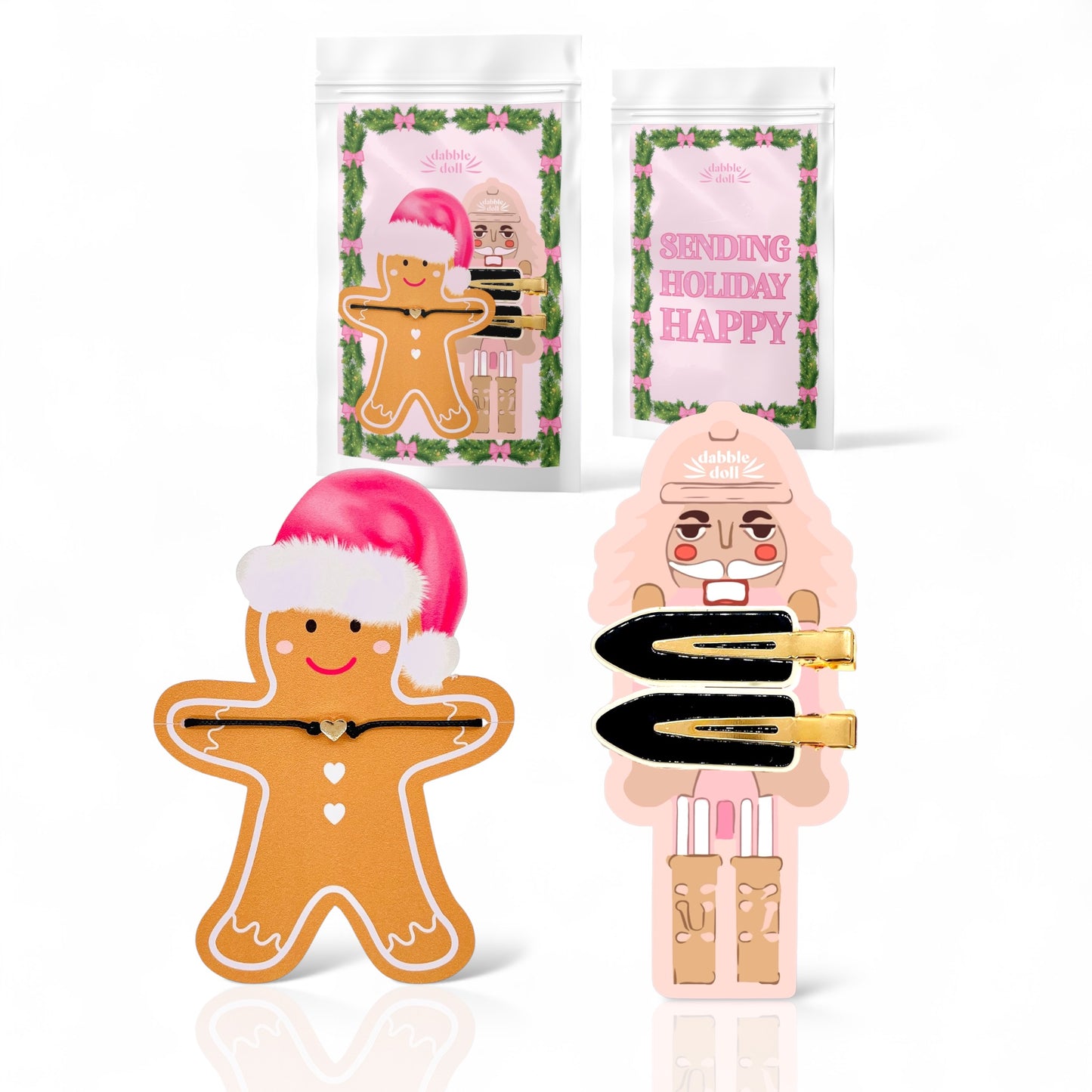 Gingerbread girl hair accessory with festive colors for girls and women, perfect for the holiday season