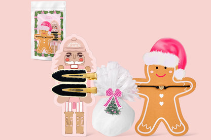 Dabble Doll Gingerbread Hair Accessories for girls featuring festive colors and materials in a holiday theme