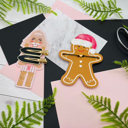Dabble Doll Gingerbread Hair Accessory with Red Santa Hat for girls and women featuring a cute design