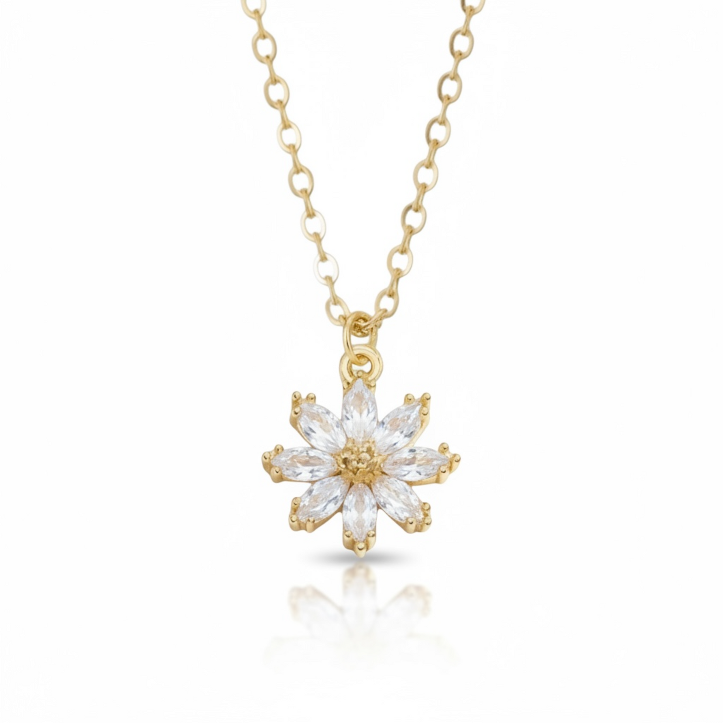 Dabble Doll Gold Necklace with Star Pendant Decorated with Sparkling Crystals