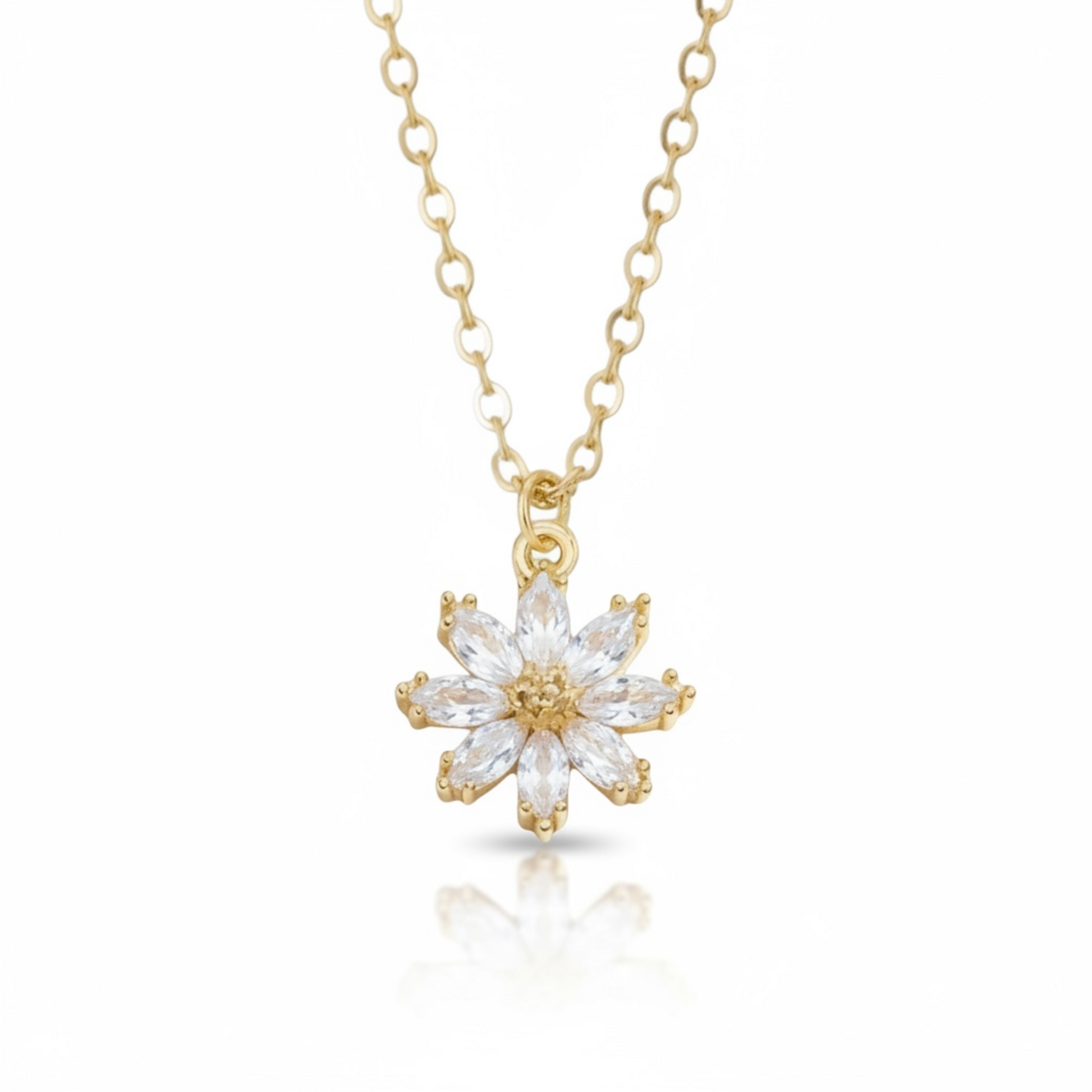 Dabble Doll Gold Necklace with Star Pendant Decorated with Sparkling Crystals