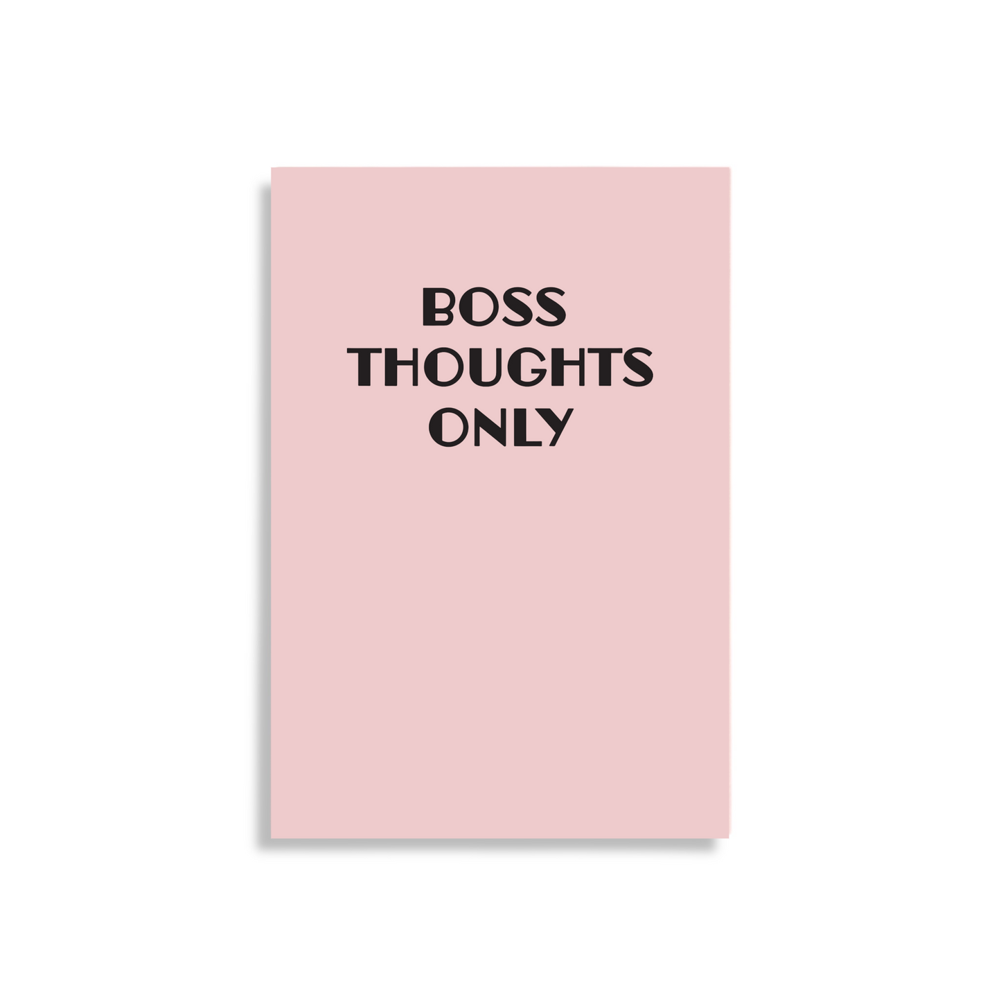 Pink Dabble Doll Notebook for girls and women with the phrase Boss Thoughts Only on the cover