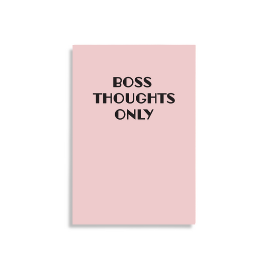 Pink Dabble Doll Notebook for girls and women with the phrase Boss Thoughts Only on the cover