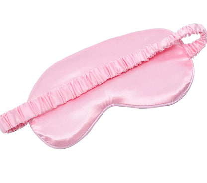Soft pink sleep mask made of satin, perfect for girls and women while sleeping or napping